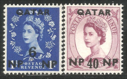 750 Qatar Elizabeth II 6NP 40 NP Overprints MH * Neuf (QAT-93) - Qatar