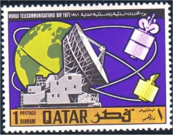 750 Qatar Satellite Tracking Telecommunications MNH ** Neuf SC (QAT-11c) - Asie