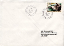 TAAF LETTRE DE DUMONT D'URVILLE 1981 - Briefe U. Dokumente