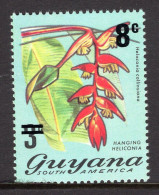 Guyana 1975 Surcharge - 8c On 3c Hanging Heliconia MNH (SG 620) - Guyane (1966-...)