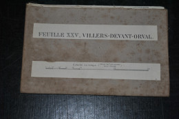 Ancienne Carte Topographique Sur Tissu VILLERS-DEVANT-ORVAL Institut Cartographique Militaire 1907 Plan Stafkaart Kaart - Cartes Topographiques