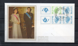 Année 1973 : FDC 1700-1701 Soie Du Carnet B10 - S.M. Le Roi Baudouin - Obli. Brussel-Bruxelles - 1971-1980