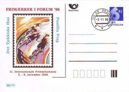 CDV A 41 Czech Republic Kobenhaven Stamp Exhibition 1998 - Cycling