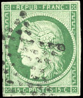 Obl. 2 - 15c. Vert. Obl. étoile. TB. - 1849-1850 Cérès