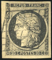 Obl. 3 - 20c. Noir S/jaune. 15 Pièces Obl. De Nuances Différentes. TB. - 1849-1850 Cérès