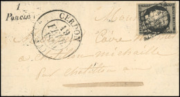 Obl. 3 - 20c. Noir S/jaune Obl. Grille S/lettre Frappée Du CàD (Type 13) De CERDON Du 19 Février 1849 + Cursive ''1 Ponc - 1849-1850 Ceres