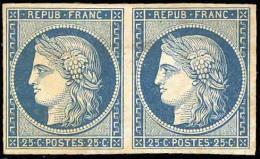 (*) 4 - Essai 25c. Bleu S/papier Légèrement Teinté. B. - 1849-1850 Cérès