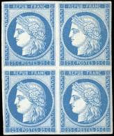 * 4 - 25c. Bleu. Bloc De 4. Fraîcheur Postale. Gomme Originale Jaunie. SUP. RR. - 1849-1850 Ceres