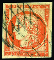 Obl. 5 - 40c. Orange. Obl. Grille Sans Fin. TB. - 1849-1850 Cérès