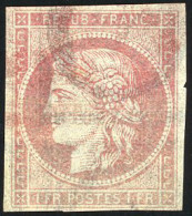 (*) 6 - Essai Du 1F. En Rose Foncé S/papier Pelure. B. - 1849-1850 Ceres