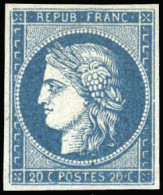 * 8a - 20c. Bleu Foncé Dit ''Marquelet''. SUP. - 1849-1850 Ceres
