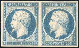 (*) 9 + 10 - Essai Du 10c. En Vert. Bord De Feuillet Avec Filet D'encadrement. 2 Essais Du 25c. Bleu S/papier Carton : 1 - 1849-1850 Cérès