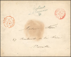 Obl. Lettre Frappée De La Griffe Bleue "Cabinet De L'Empereur (2)", Du CàD Rouge Bau DU PALAIS DE BIARRITZ Du 20 Septemb - 1853-1860 Napoléon III