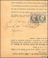 Obl. 11 - 2 Essais Du 1c. Empire Obl. CàD De GIVORS Du 17 Juin 1884 S/bande De Journal Avec Imprimé Complet à Destinatio - 1853-1860 Napoleon III