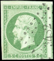 Obl. 12 - 5c. Vert. Obl. PC Dégageant L'effigie. 2 Grandes Marges. SUP. - 1853-1860 Napoléon III.