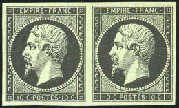 * 13 - Essai Du 10c. Noir S/crème Et En Noir S/vert. TB. - 1853-1860 Napoléon III