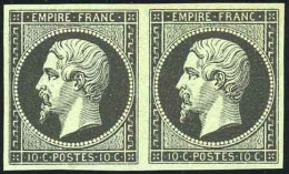 * 13 - Essai Du 10c. Noir S/crème Et En Noir S/vert. TB. - 1853-1860 Napoleone III