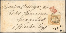 Obl. 13B - 10c. Brun, Obl. S/bande D'imprimé Frappée Du CàD De STRASBOURG Du 3 Septembre 1862 à Destination De WURTENBER - 1853-1860 Napoleon III