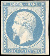 ** 14Af - 20c. Bleu Laiteux. TB. - 1853-1860 Napoleone III