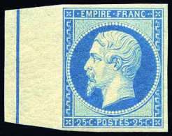 * 15a - 25c. Bleu Laiteux. BdeF Avec Ligne D'encadrement. Rare Dans Cette Qualité. SUP. - 1853-1860 Napoléon III