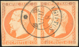Obl. 16 - Paire Du 40c. Orange. Obl. Centrale EGYPTUS Du 8 Juin. TB. - 1853-1860 Napoleon III