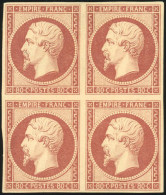 (*) 17Ae - 80c. Carmin Terne. Bloc De 4. Tirage Des Arts Et Métiers. TB. - 1853-1860 Napoleone III