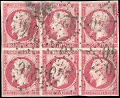 Obl. 17B - 80c. Rose. Bloc De 6. Obl. GC 2240. TB. - 1853-1860 Napoleone III