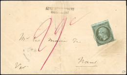Obl. 19 - 1c. Olive Obl. S/lettre Frappée Du CàD De LORGUES Du 1er Août 1865 à Destination Du NANS - VAR. Lettre Portant - 1862 Napoléon III