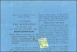 Obl. 20 - 5c. Vert, Obl. Typographique S/document Notarial De SAINT-GAUDENS. Cote Cérès 2008. SUP. - 1862 Napoleone III