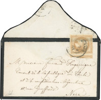 Obl. 21 - 10c. Bistre, Avec Voisin, Obl. S/lettre Frappée Du CàD De MONACO Janvier 1868 à Destination De NICE. TB. - 1862 Napoléon III