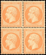 * 23 - 40c. Orange. Bloc De 4. Paire Inférieure **. Centrage Habituel. TB. - 1862 Napoleone III