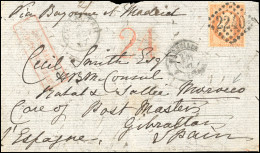 Obl. 23 - 40c. Orange Obl. GC 2240 S/devant De Lettre Frappée Du CàD De MARSEILLE Du 22 --- -- à Destination De SALLEE - - 1862 Napoléon III.
