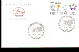 2003 ANNULLO FDC ``Le Istituzioni’’. 12ª Serie. Servizio Civile Nazionale. Posta Prioritaria. - Sonstige & Ohne Zuordnung