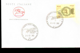 2003 ANNULLO FDC 4° Centenario Della Fondazione Dell'Accademia Dei Lincei. - Otros & Sin Clasificación