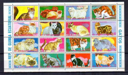 Chats Guinée Equatoriale 1975 (31) Yvert N° 73 Et PA 57 Oblitérés - Chats Domestiques