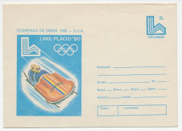 Postal Stationery Romania 1980 Winter Olympic Games Lake Placid 1980 - Bobsleigh - Sonstige & Ohne Zuordnung