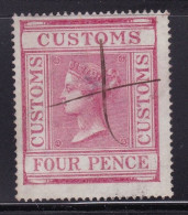 GB Customs 4d Rose Barefoot 12 , Has A Thin - Revenue Stamps