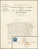 Obl. 22A - Lettre Maçonnique. 20c. Bleu Obl. étoile S/lettre Maçonnique Imprimée Faisant Part De La Détresse Financière - 1863-1870 Napoléon III. Laure