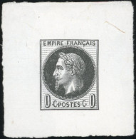 (*) 0c. Noir. Epreuve S/petit Feuillet. SUP. - 1863-1870 Napoléon III Lauré