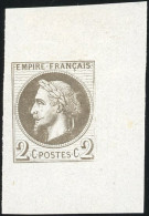 (*) 26 - 2c. Epreuve En Gris S/papier De Chine. SUP. - 1863-1870 Napoléon III Con Laureles