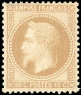 * 28A - 10c. Bistre. TB. - 1863-1870 Napoléon III Con Laureles