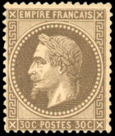 * 30h - 30c. Brun. Fond Ligné. TB. - 1863-1870 Napoléon III Con Laureles