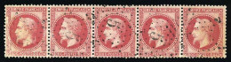 Obl. 32 - 80c. Rose. Bande De 5. Obl. SUP. - 1863-1870 Napoléon III Con Laureles