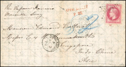 Obl. 32 - 80c. Rose Obl. étoile S/lettre Frappée Du CàD De PARIS - R. TAITBOUT Du 22 Janvier 1870 à Destination De SINGA - 1863-1870 Napoléon III Con Laureles