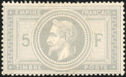 * 33 - 5F. Violet-gris. Bon Centrage. TB. - 1863-1870 Napoléon III Lauré