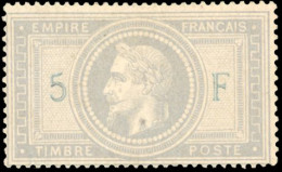 * 33A - 5F. Violet-gris. "5" Et "F" En Bleu. Impression En 2 Passages. Signé Thiaude. B. - 1863-1870 Napoléon III Con Laureles