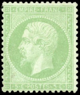 ** 35 - 5c. Vert Pâle S/bleu. Bon Centrage. Belle Nuance Caractéristique. SUP. - 1863-1870 Napoléon III Con Laureles