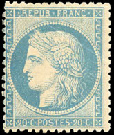 * 37 -  20c. Bleu. Décentré. - 1870 Assedio Di Parigi