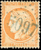 Obl. 38 - 40c. Orange. Obl. En Bleu 5097 De SINOPE. SUP. RR. - 1870 Beleg Van Parijs