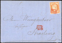 Obl. 38 - 40c. Orange Obl. S/lettre Manuscrite De PARIS Du 16 Juin 1875, Frappée Du Cachet Encadré PD En Rouge, à Destin - 1870 Assedio Di Parigi